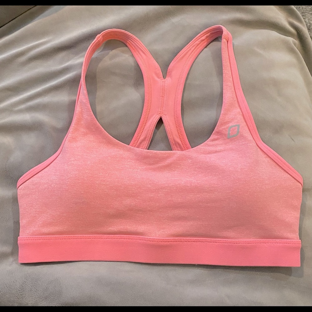 Lorna Jane pink/coral Sports Bra. EUC, size medium